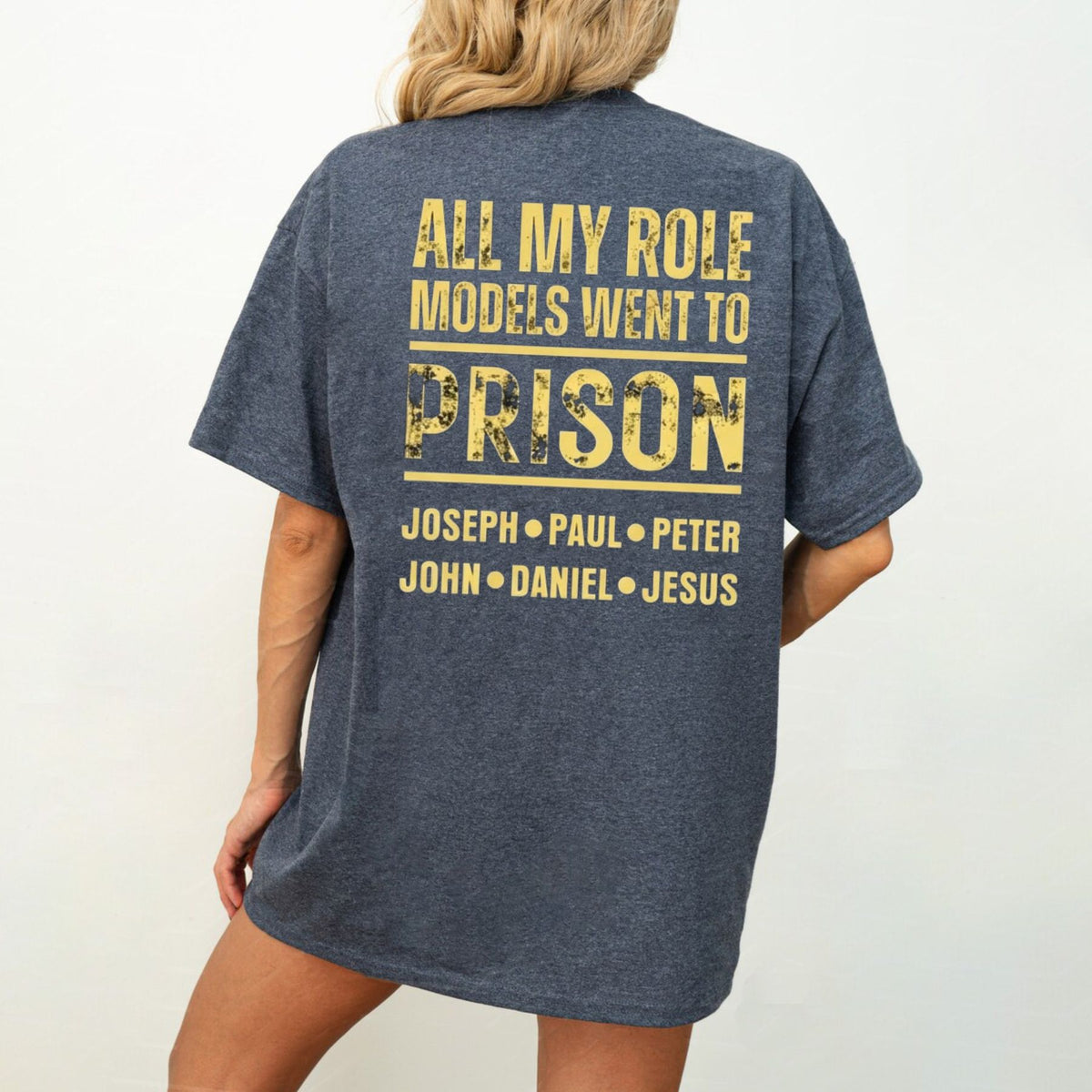 Edgy Streetwear Top – Men's All My Role Models Went to Prison Graphic Back Print Apparel