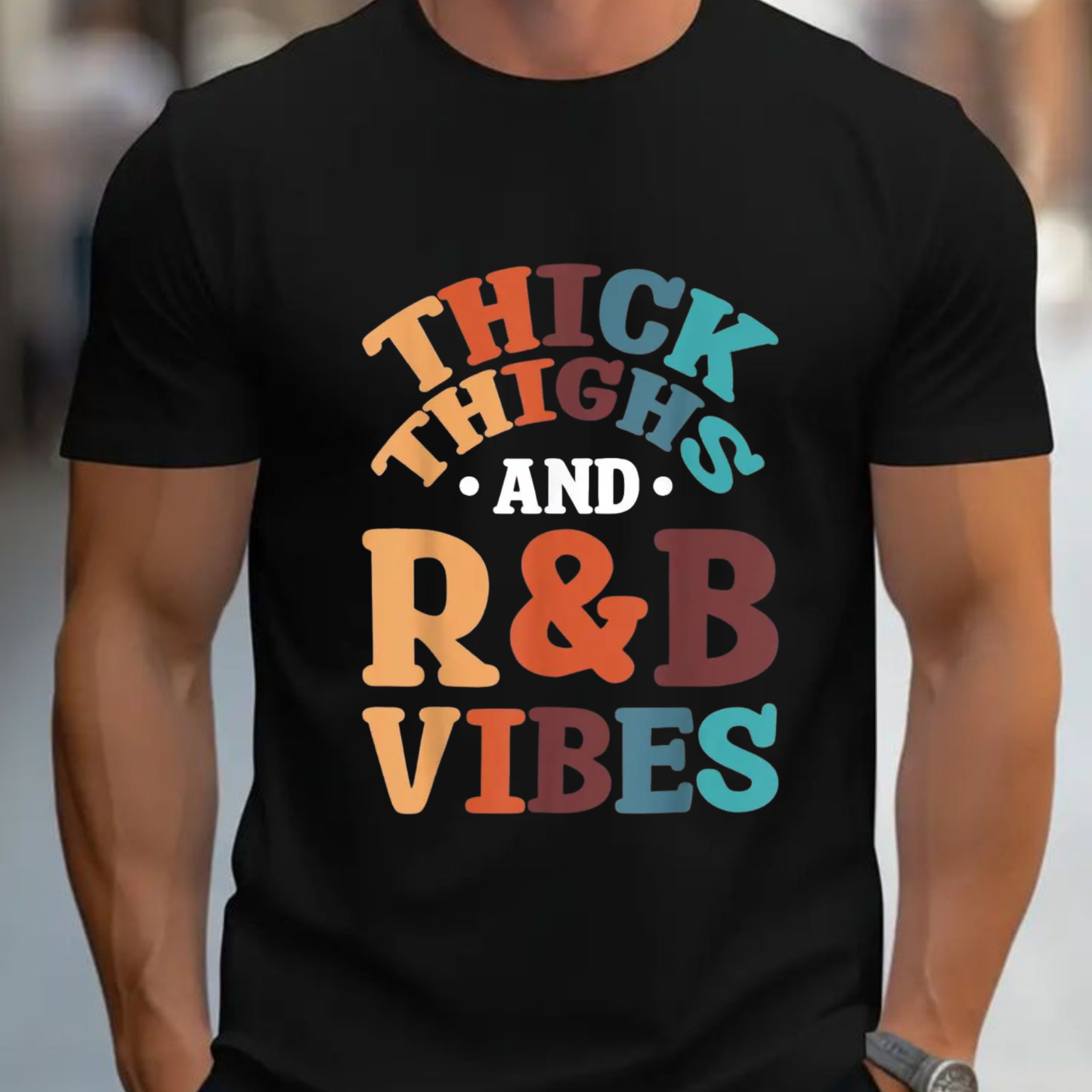 Retro 90s R&B Music Vibes Graphic Tee - Vintage Soft Cotton Unisex Thick Thighs Body Positivity T-Shirt