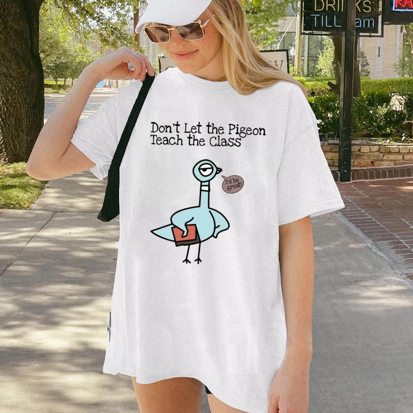 Don't Let The Pigeon Teach The Class Graphic Tee - Funny Soft Vintage Cotton Unisex Kindergarten & Elementary Teacher T-Shirt