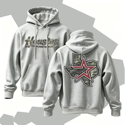 Texas Hoodie – Houston City Style Sweatshirt, Retro Lone Star Graphic Pullover for Men & Women