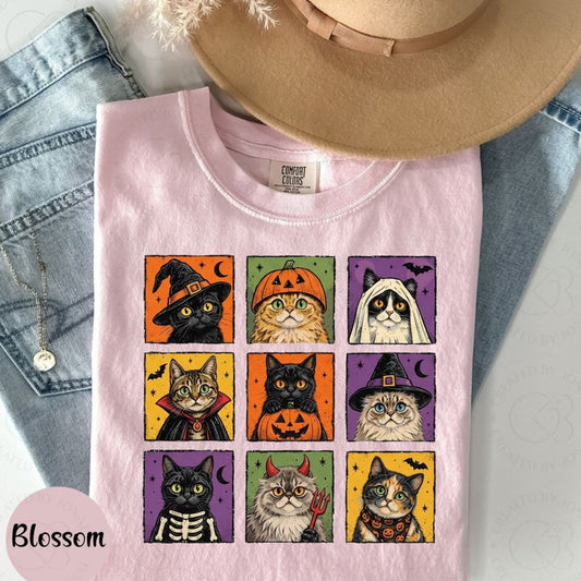 Comfort Colors Vintage Halloween Cat T-Shirt