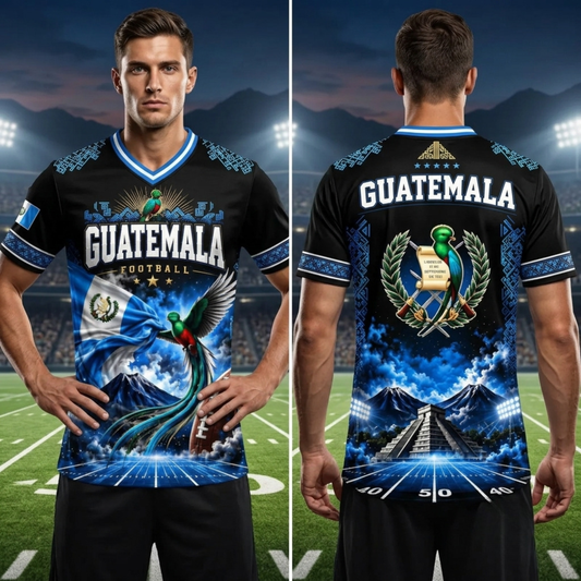Guatemala National Team Hybrid Mesh Soccer V-Neck Shirt