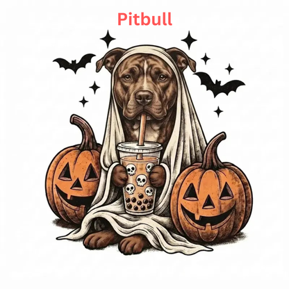 Comfort Colors® Custom Ghost & Boba Tea Halloween Dog T-Shirt