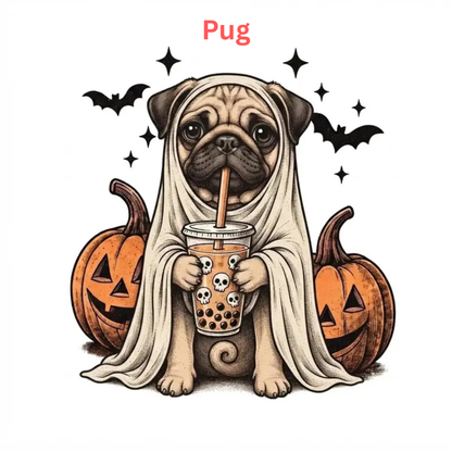Comfort Colors® Custom Ghost & Boba Tea Halloween Dog T-Shirt