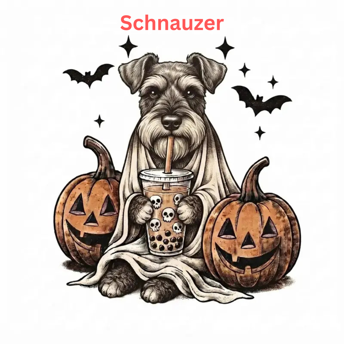 Comfort Colors® Custom Ghost & Boba Tea Halloween Dog T-Shirt