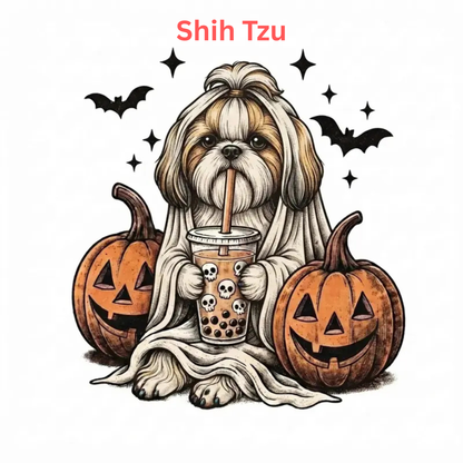 Comfort Colors® Custom Ghost & Boba Tea Halloween Dog T-Shirt