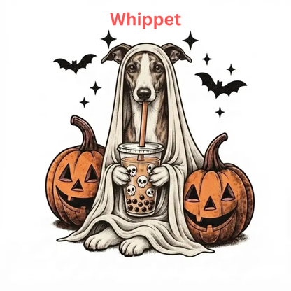 Comfort Colors® Custom Ghost & Boba Tea Halloween Dog T-Shirt