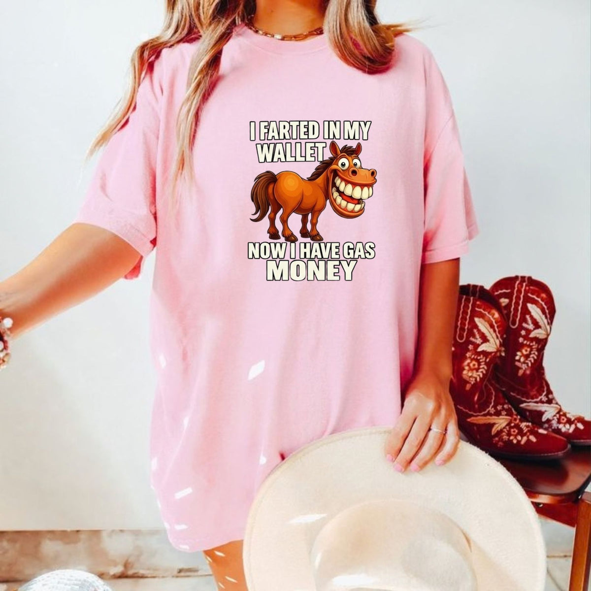 Gas Money Wallet Stallion T-Shirt – Funny Sarcastic Horse Quote Graphic Tee