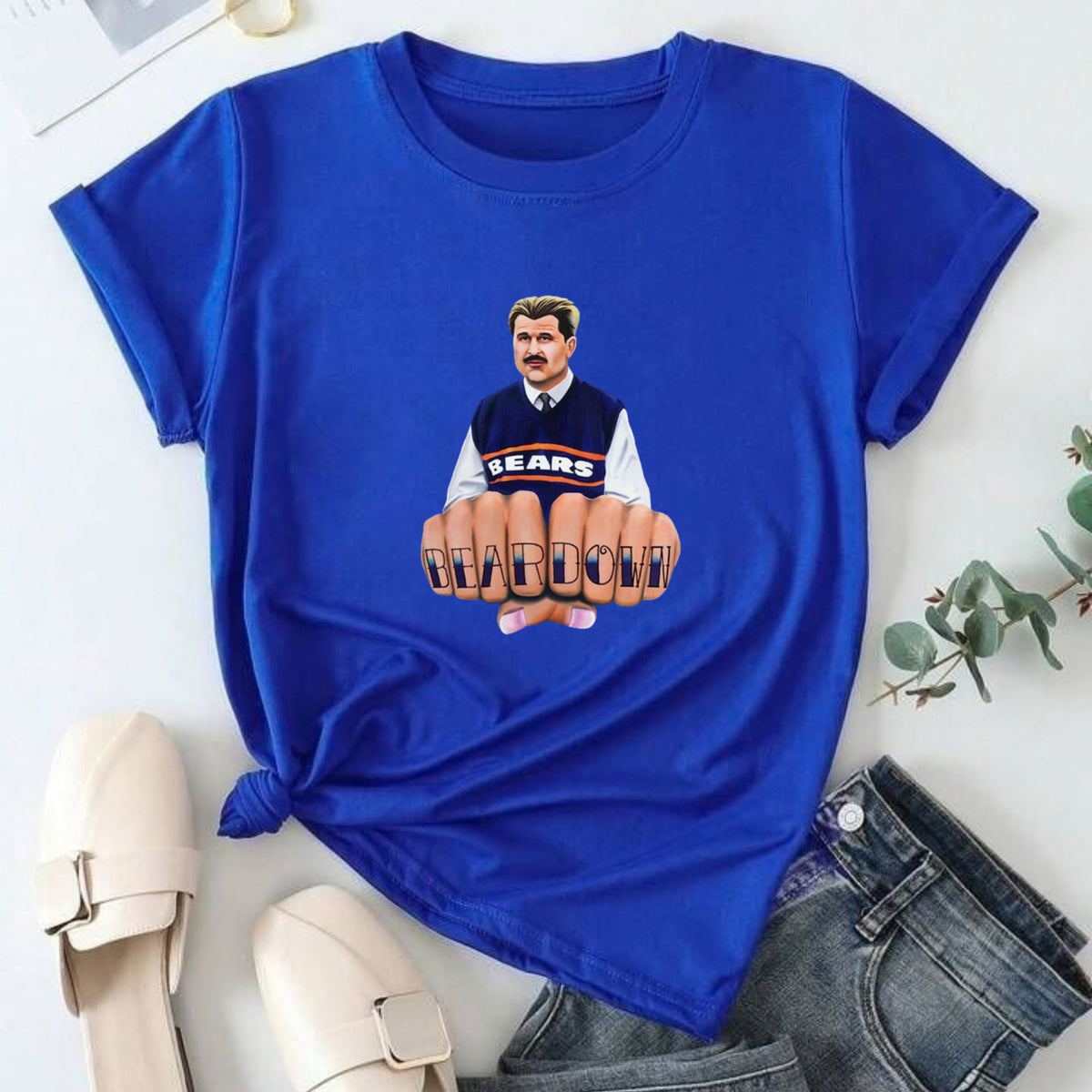 Mike Ditka Bear Down T-Shirt – Chicago Football Fan Graphic Tee, Vintage Sports Shirt