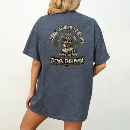 Tactical Trash Panda Back Print T-Shirt – Funny Forage Around Outdoor Graphic Tee