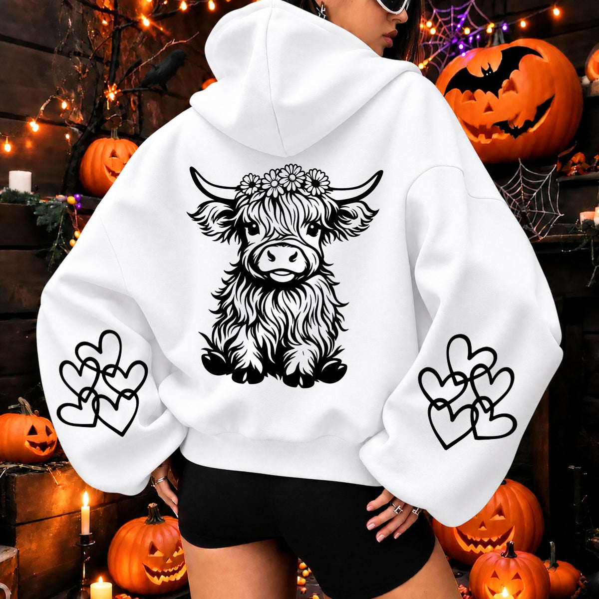 Women's Cute Highland Cow Graphic Hoodie