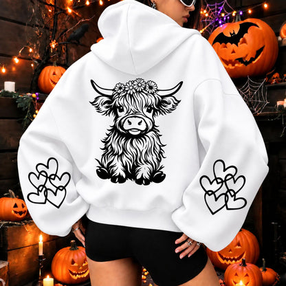Women's Cute Highland Cow Graphic Hoodie