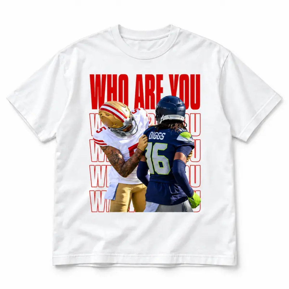 Gridiron Trash Talk Tee – Red Lettering Game Day Rivalry Shirt