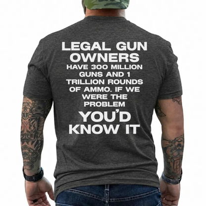 Legal Gun Owners 300 Million Guns Patriotic Graphic T-Shirt