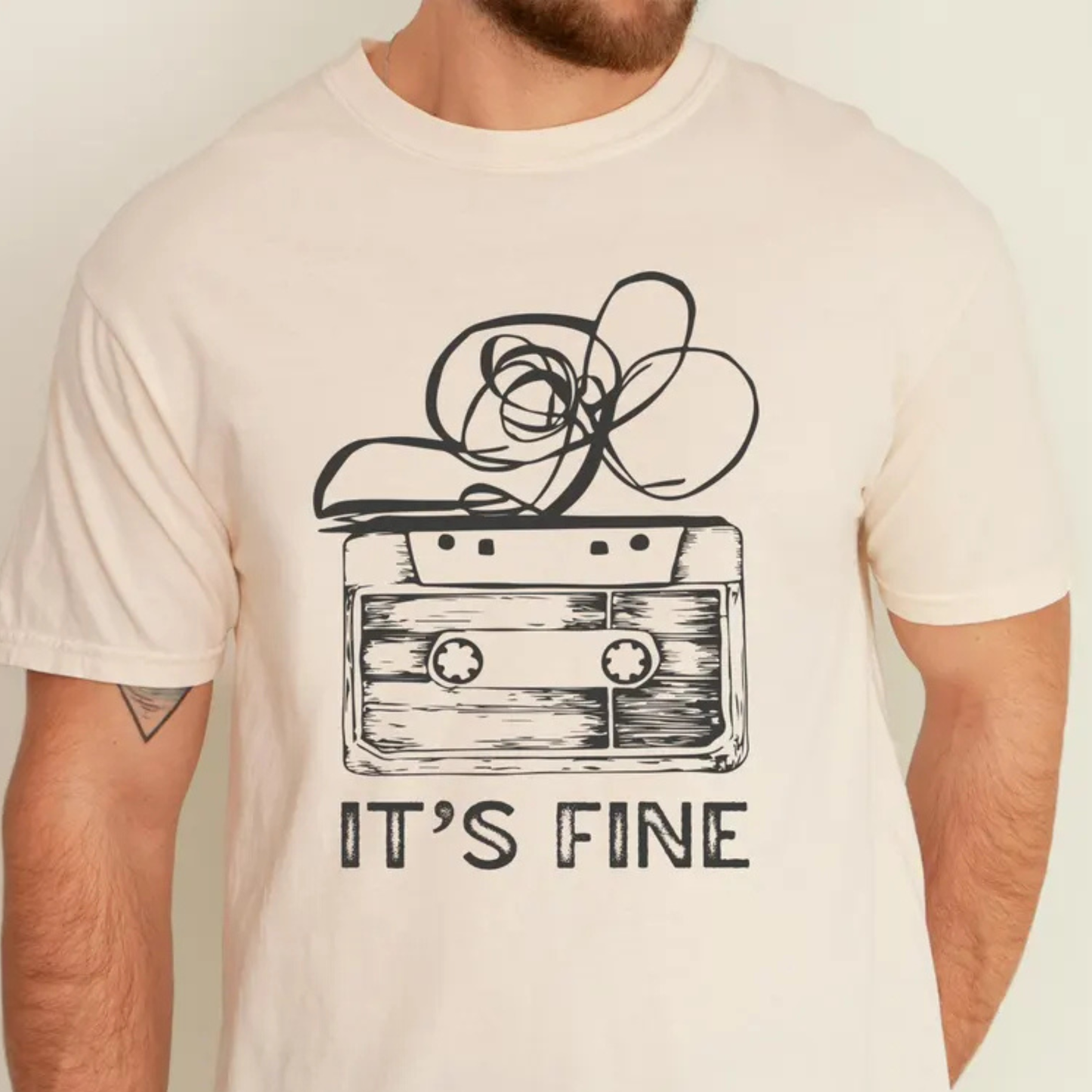 It's Fine Retro Cassette Tape Graphic Tee - Funny 80s 90s Music Vintage Soft Cotton Unisex T-Shirt