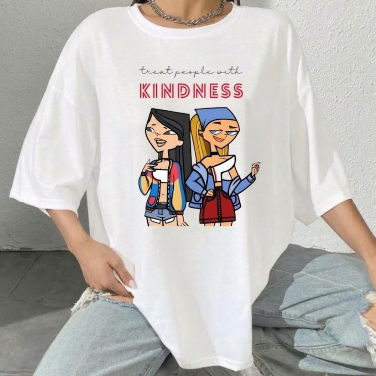 Queen of Mean Heather & Lindsay Scene T-Shirt – Y2K Cartoon Drama Nostalgia Tee