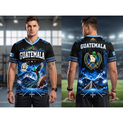 Guatemala National Team Hybrid Mesh Soccer V-Neck Shirt