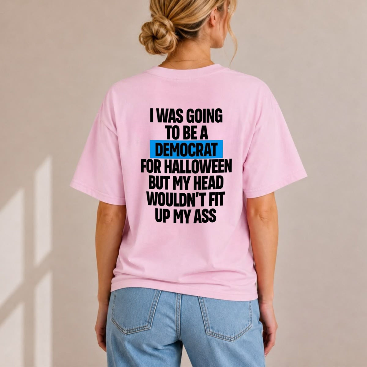 Spooky Left Wing Lazy Costume T-Shirt – Funny Election Season Political Satire Tee