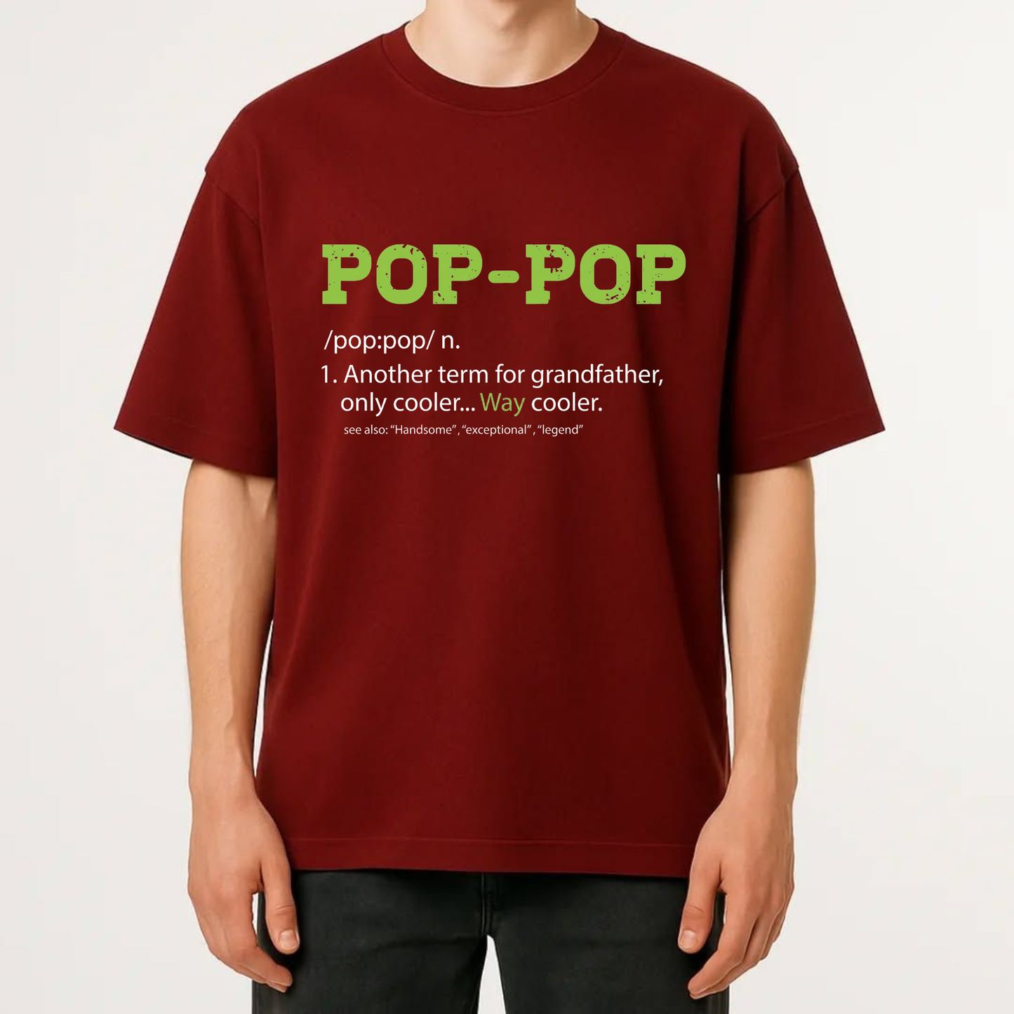 Pops Definition Graphic Tee - Funny Vintage Soft Cotton Unisex Grandpa Pop Pop Father's Day Gift T-Shirt