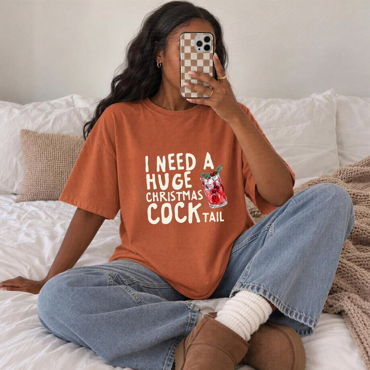 Naughty List Festive Humor Shirt – Comfort Colors Inappropriate Christmas Couple Tee