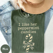 Sweet & Festive Matching Holiday Tees – Comfort Colors Candy Cane Peppermint Couple Shirt