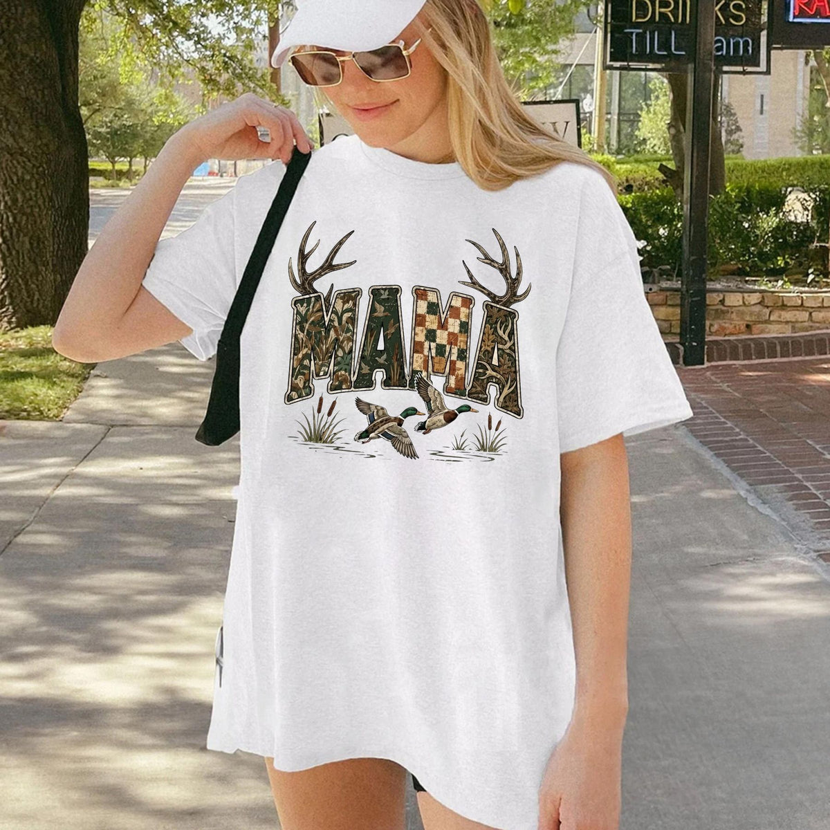 Hunting Camo Top – Mama Deer Hunting Season Graphic Apparel