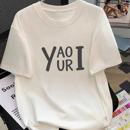 Bold Anime Text Back Print T-Shirt – Handwritten Otaku Streetwear Graphic Tee