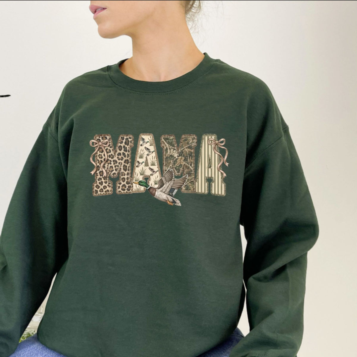 Camo Mama Hunting Sweatshirt – Retro Duck Hunting Crewneck