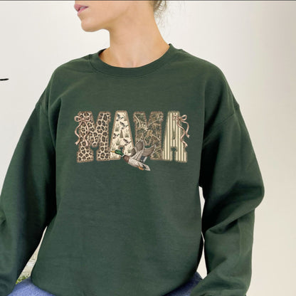 Camo Mama Hunting Sweatshirt – Retro Duck Hunting Crewneck