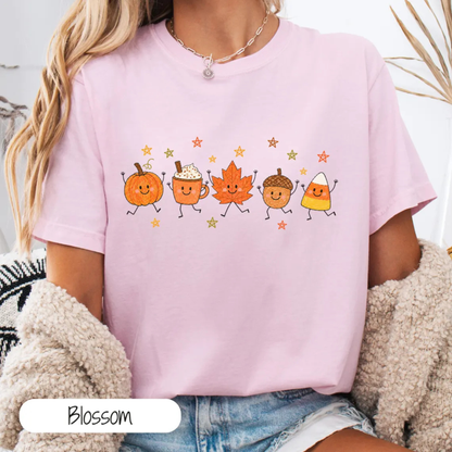 Comfort Colors® Cute Fall Doodle Cozy Season Autumn Graphic T-Shirt