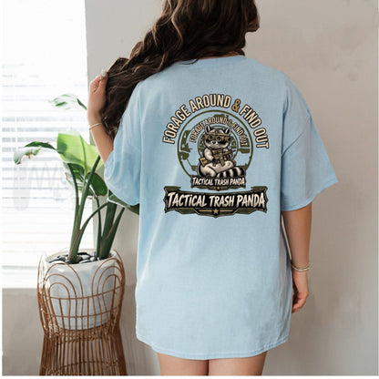 Tactical Trash Panda Back Print T-Shirt – Funny Forage Around Outdoor Graphic Tee