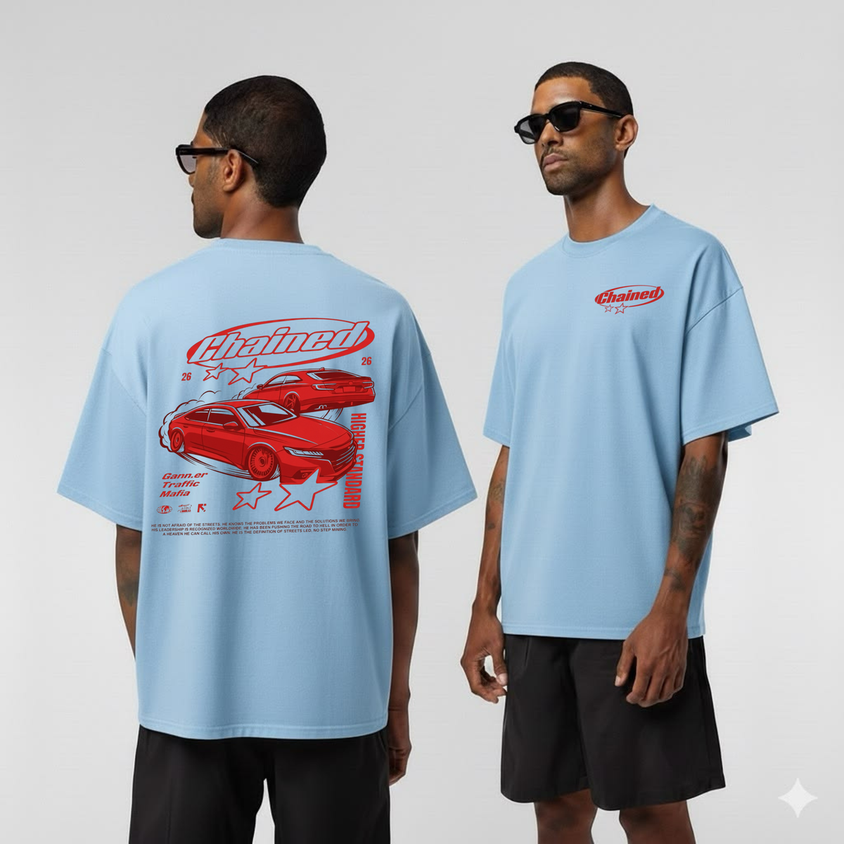 Chained Protocol Cyber Tee – Restrained Anchor Cyberpunk Streetwear Shirt