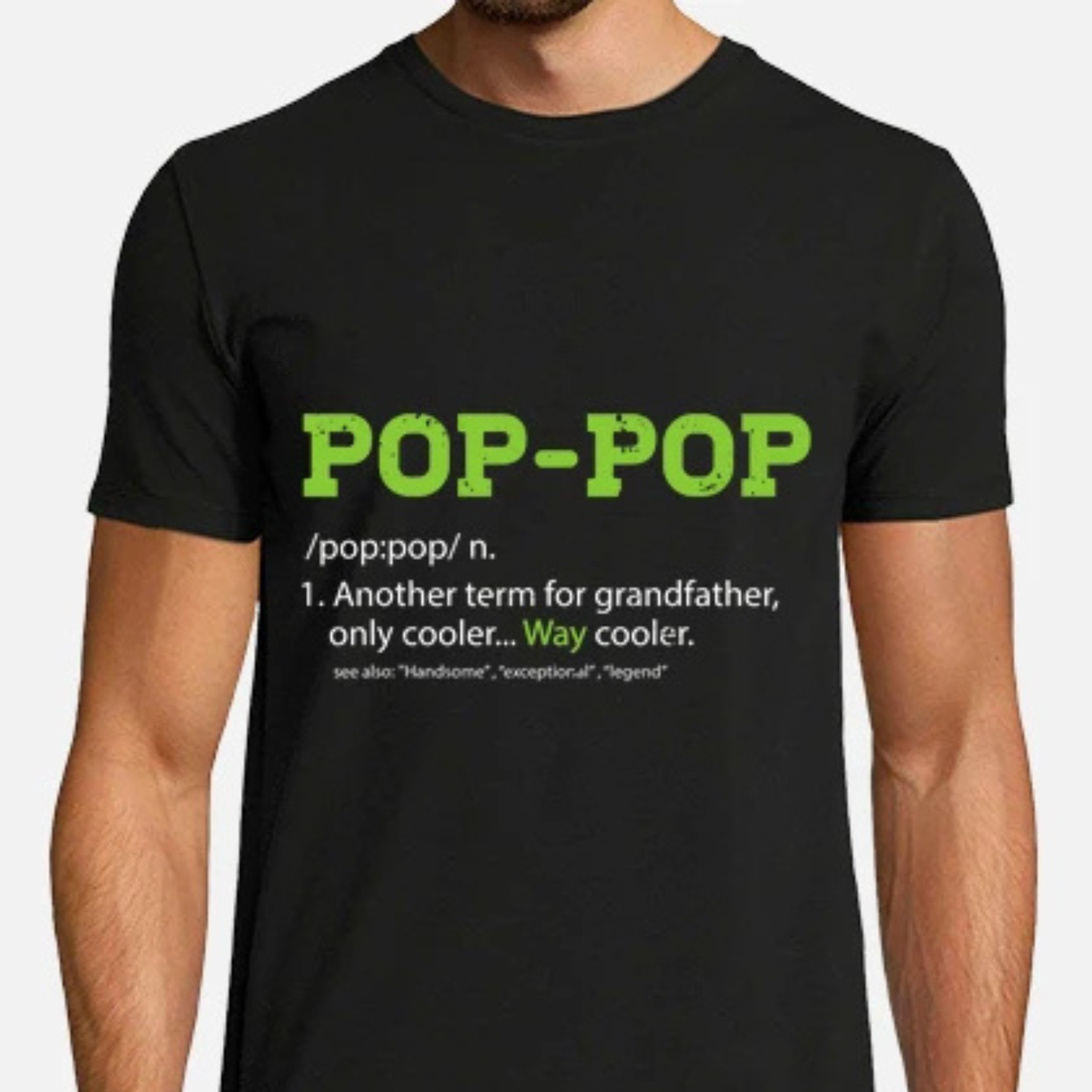 Pops Definition Graphic Tee - Funny Vintage Soft Cotton Unisex Grandpa Pop Pop Father's Day Gift T-Shirt