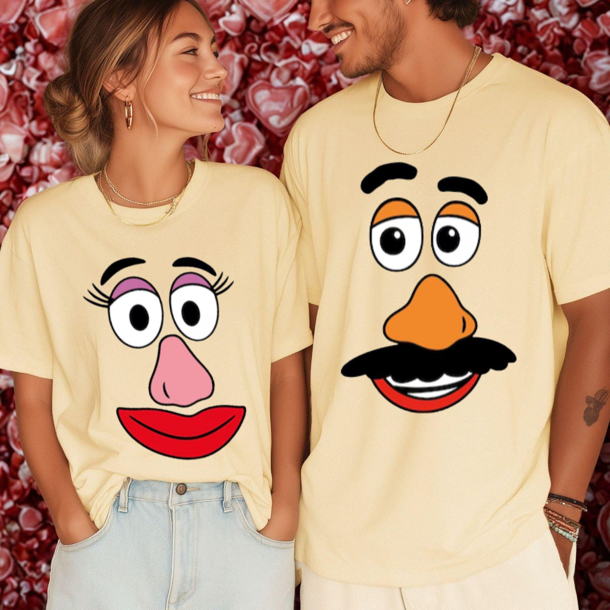 Comfort Colors® Mr & Mrs Potato Head Thanksgiving Custom Couple T-Shirt