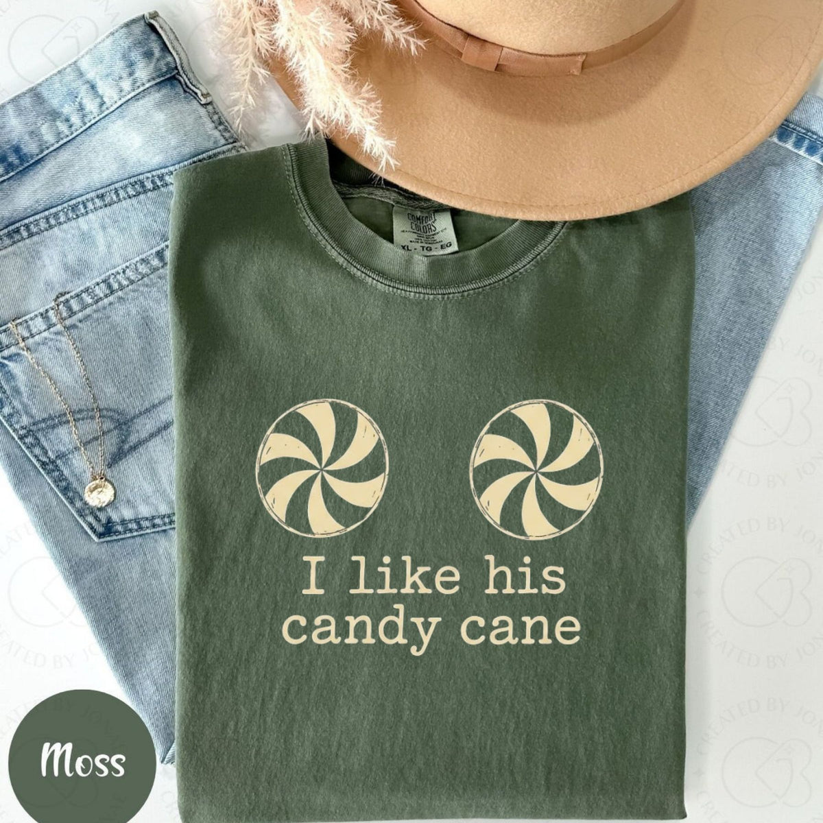 Sweet & Festive Matching Holiday Tees – Comfort Colors Candy Cane Peppermint Couple Shirt