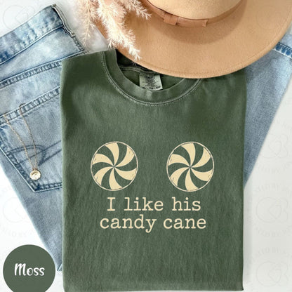 Sweet & Festive Matching Holiday Tees – Comfort Colors Candy Cane Peppermint Couple Shirt