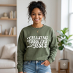Chasing Jesus And Toddlers Sweatshirt | Christian Mom Faith Graphic Crewneck