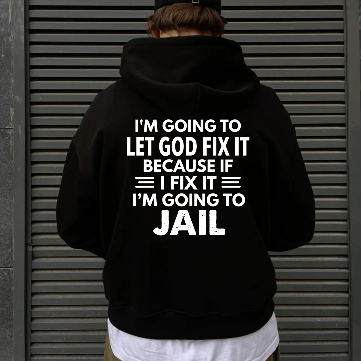 "Let God Fix It" Vintage Christian Faith Graphic Pullover