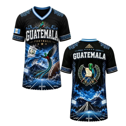 Guatemala National Team Hybrid Mesh Soccer V-Neck Shirt