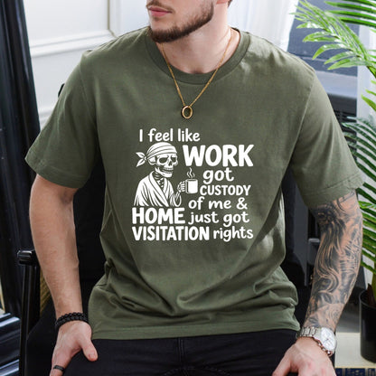Dead Inside Still Working Skeleton Coffee T-Shirt – Funny Workplace Humor Tee
