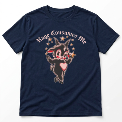 Rage Consumes Me Cute Black Goat T-Shirt – Traditional Tattoo Graphic Tee