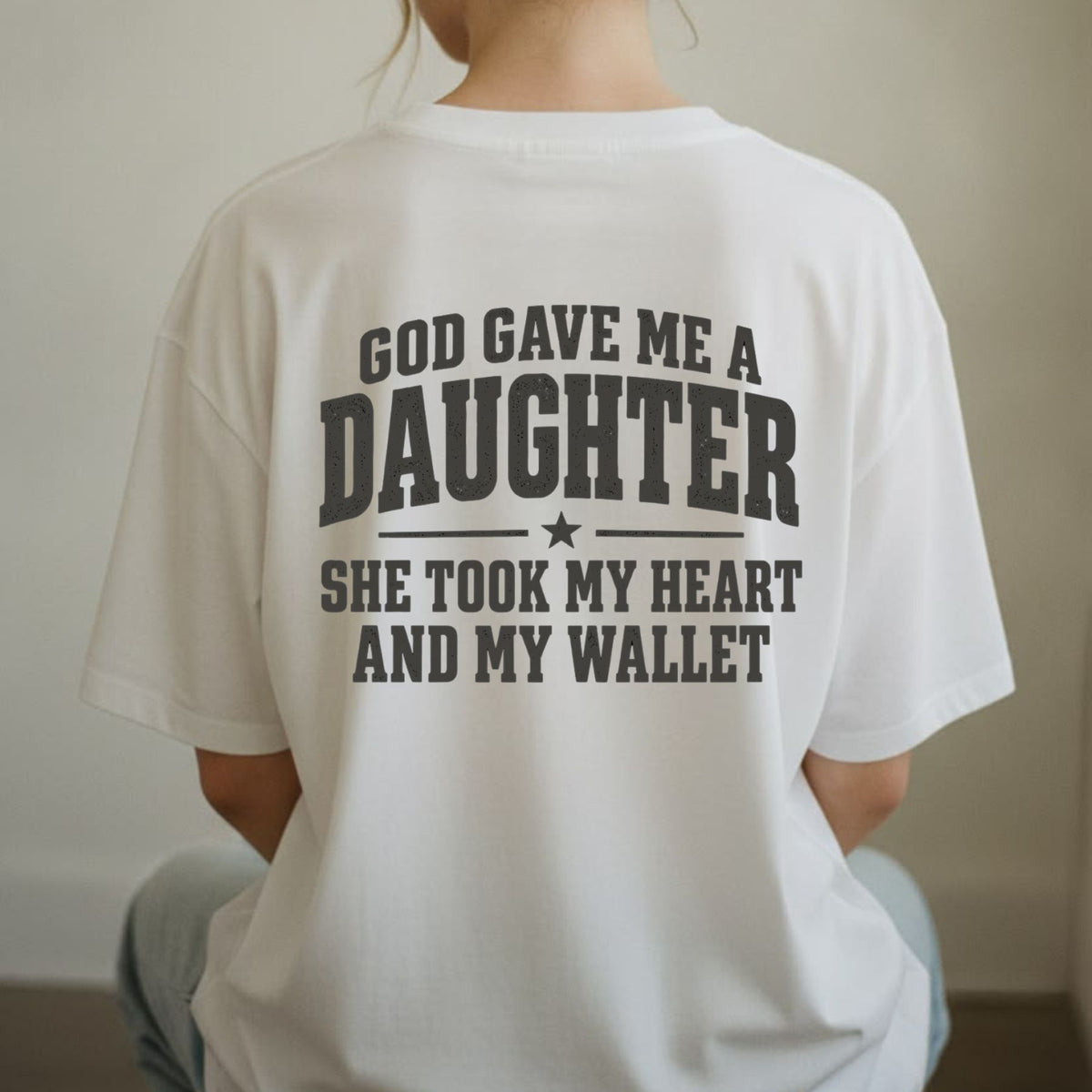 Heart & Wallet Stolen By Daughter T-Shirt – Funny Girl Dad Quote Graphic Tee