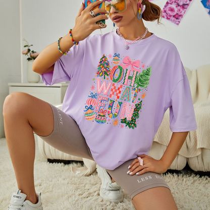 Jolly Jamboree Tee – Retro "Oh What Fun" Festive Christmas Graphic Shirt