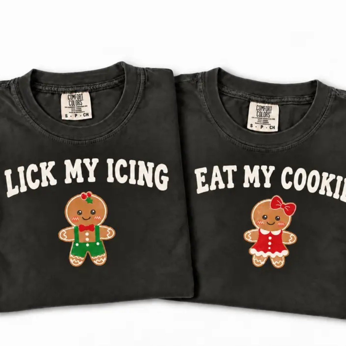 Festive Friction Tee – Funny "Eat My Cookie & Lick My Icing" Matching Holiday Graphic Shirt