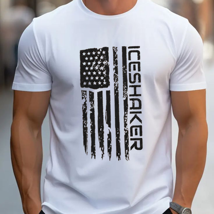 Valor Shaker Tee – Patriotic Tattered American Flag Fitness Shirt