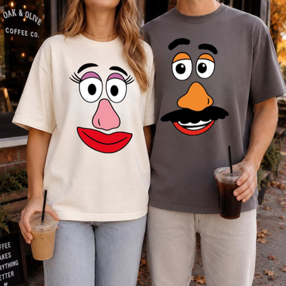 Comfort Colors® Mr & Mrs Potato Head Thanksgiving Custom Couple T-Shirt