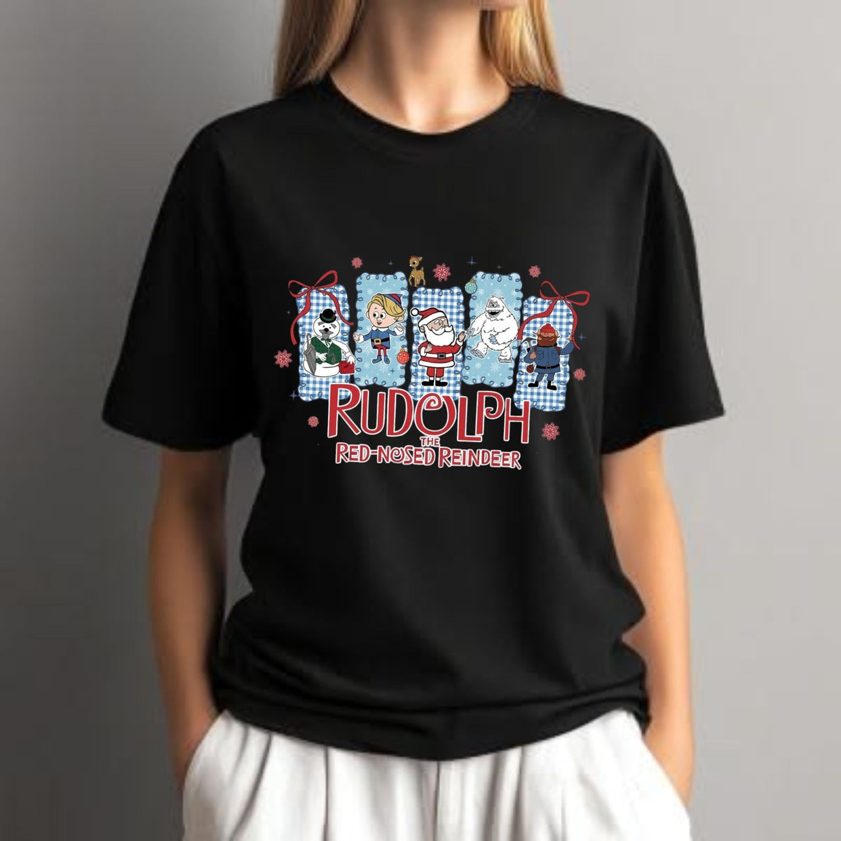 Retro Rudolph Christmas Graphic Shirt – Comfort Colors Funny Reindeer Holiday Tee