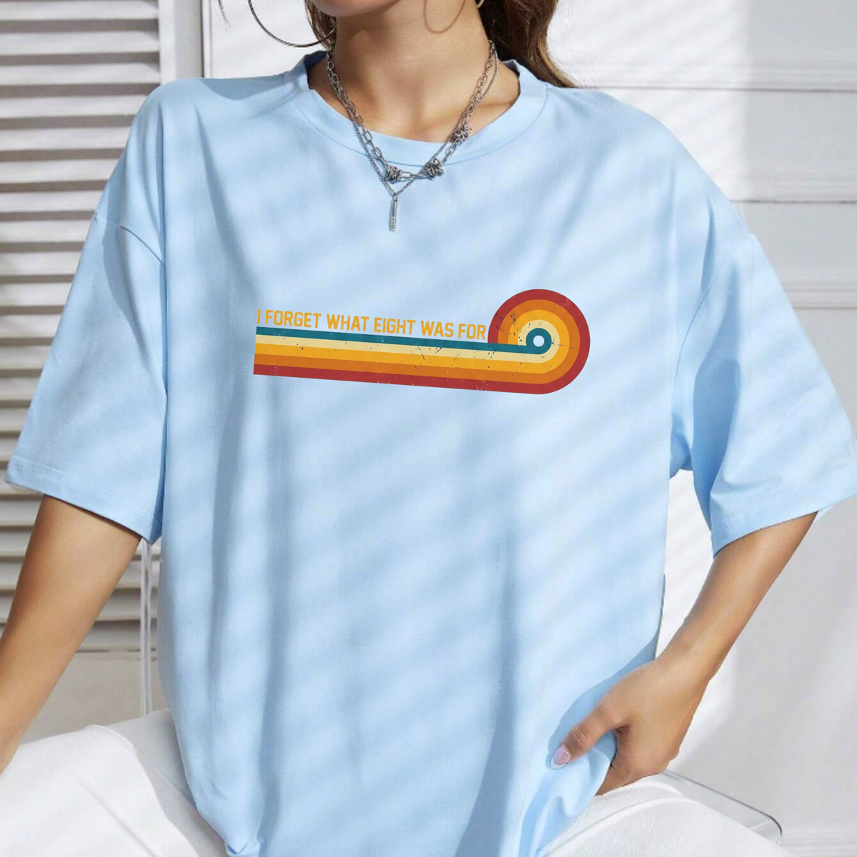 Eighties Anthem Callback Tee – Retro Rainbow Stripes Music Humor Shirt