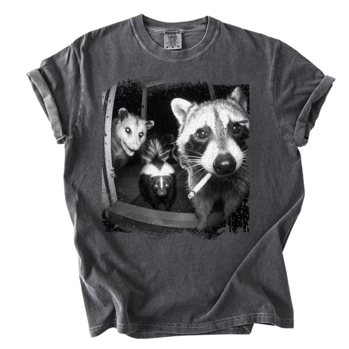 "Trash Panda Night Crew" Funny Raccoon Opossum Skunk Graphic Shirt