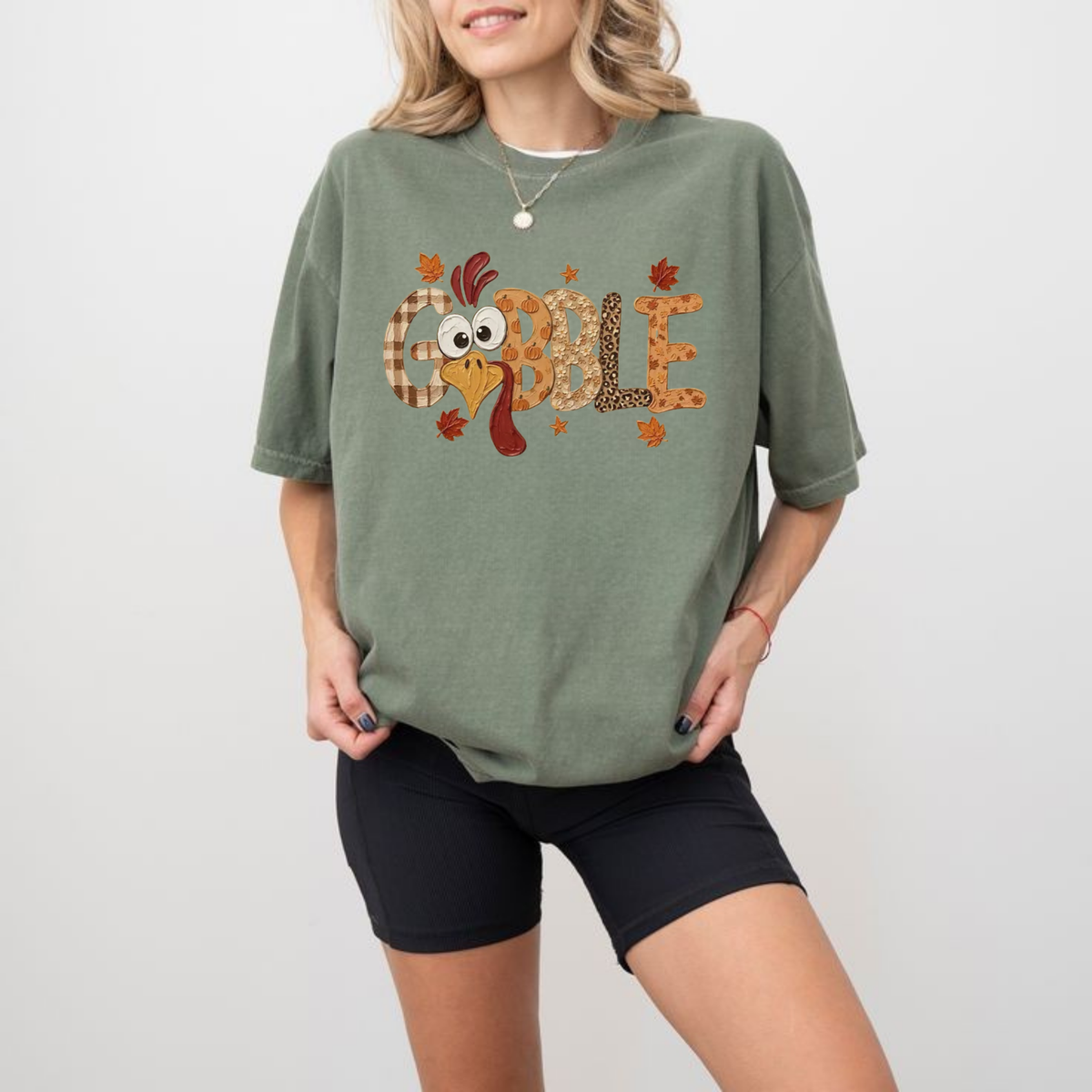 Retro Minimalist "Gobble" Thanksgiving Graphic Shirt